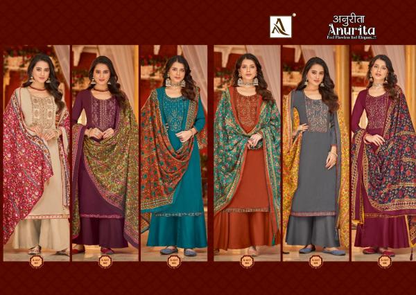 Alok Anurita Zam Self Print Designer Dress Material